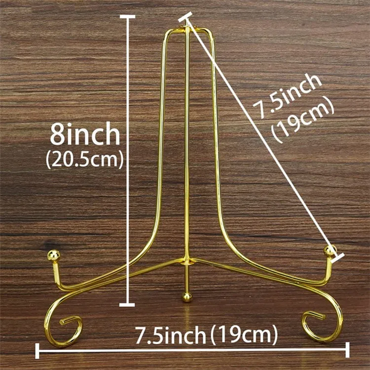 Best Quality Metal Golden Folding Plate Rack Gold Color Iron Display Easel Stand Restaurant Dish For Home Decor