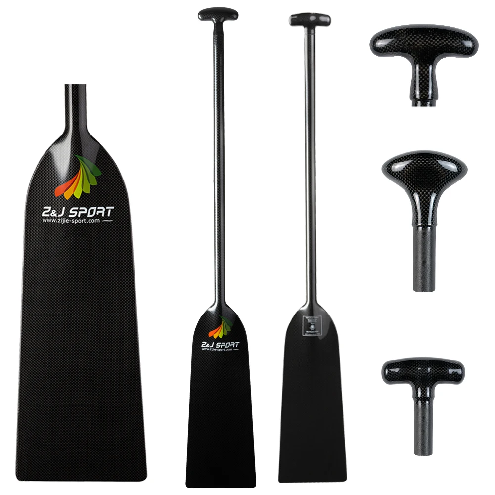 ZJ Sports customized dragon boat racing carbon fiber dragon boat Paddle with a black bag made in China