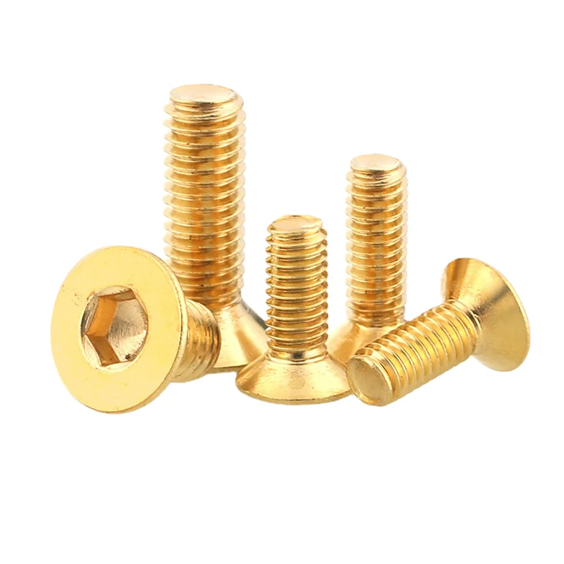 Countersunk head hexagon socket copper screw brass sink cup flat wire M3M4M5M6M8M10