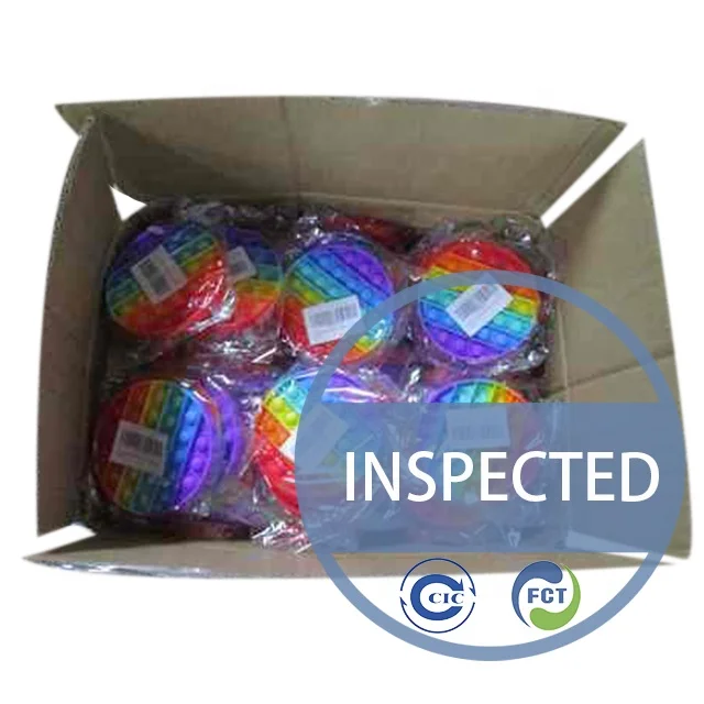 Push pop bubble fidget toy third party quality control qc final random inspection service in yiwu zhejiang