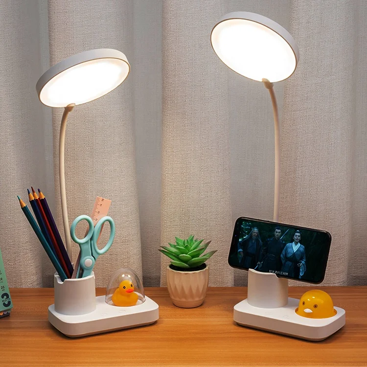 Factory Custom LED White Usb Rechargeable Reading Little Yellow Duck Night Light Study Table Lamp