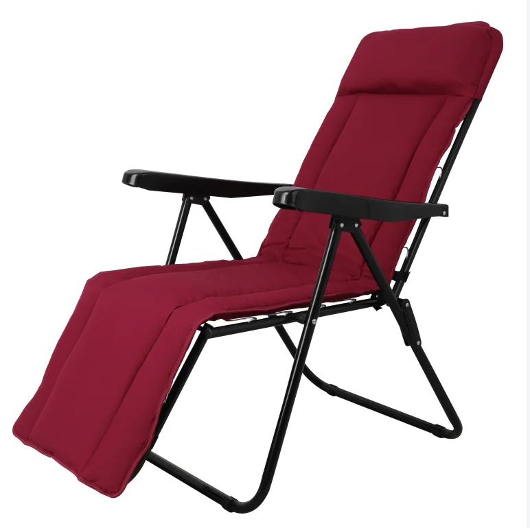 OEM Patio Padded Folding Chair Outdoor Foldable Balcony Chair Adjustable Lounge Chair