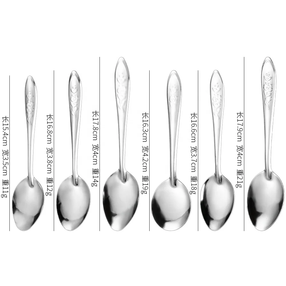 GEMEI Low Price 6PCS Dinner Spoon Set Silver Food Grade Portable Stainless Steel Cutlery Metal Spoon And Fork Set