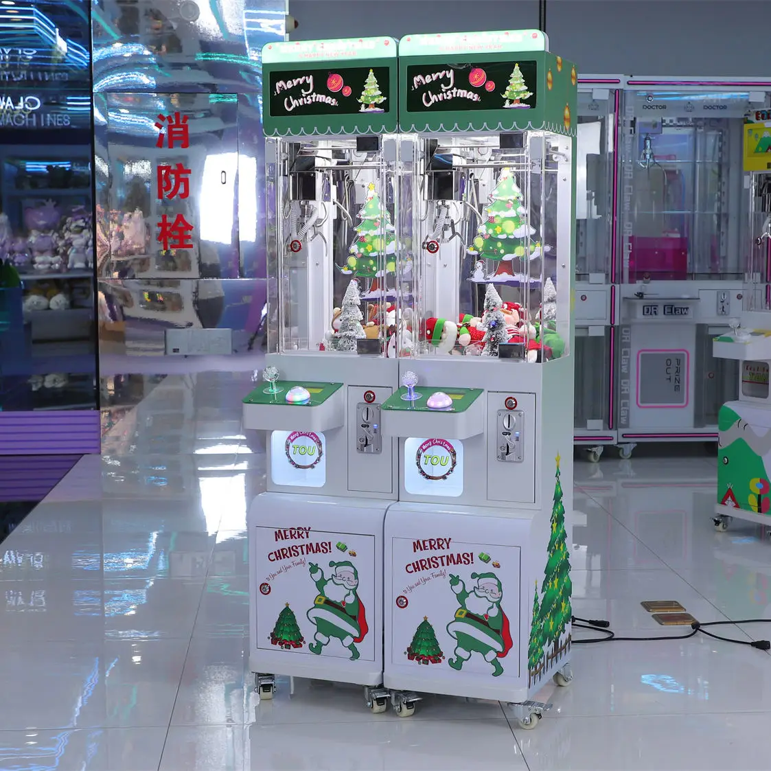 Christmas Factory Price Coin Operated Mini Claw Machine Plastic Doll Arcade Mini Crane Machine Claw Machine for Sale