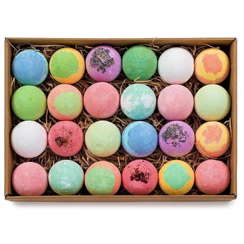 Wholesale Custom Stress Relief Chakra Bath Bomb Set  Natural Colorful Bath Ball Organic Bathroom Bombs