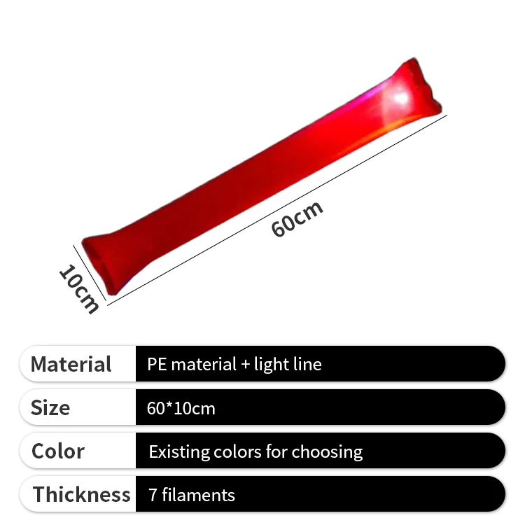 Wholesale LED Thunder Bangbang Stick Glow Party Wedding Inflatable Cheering Sticks for Concert