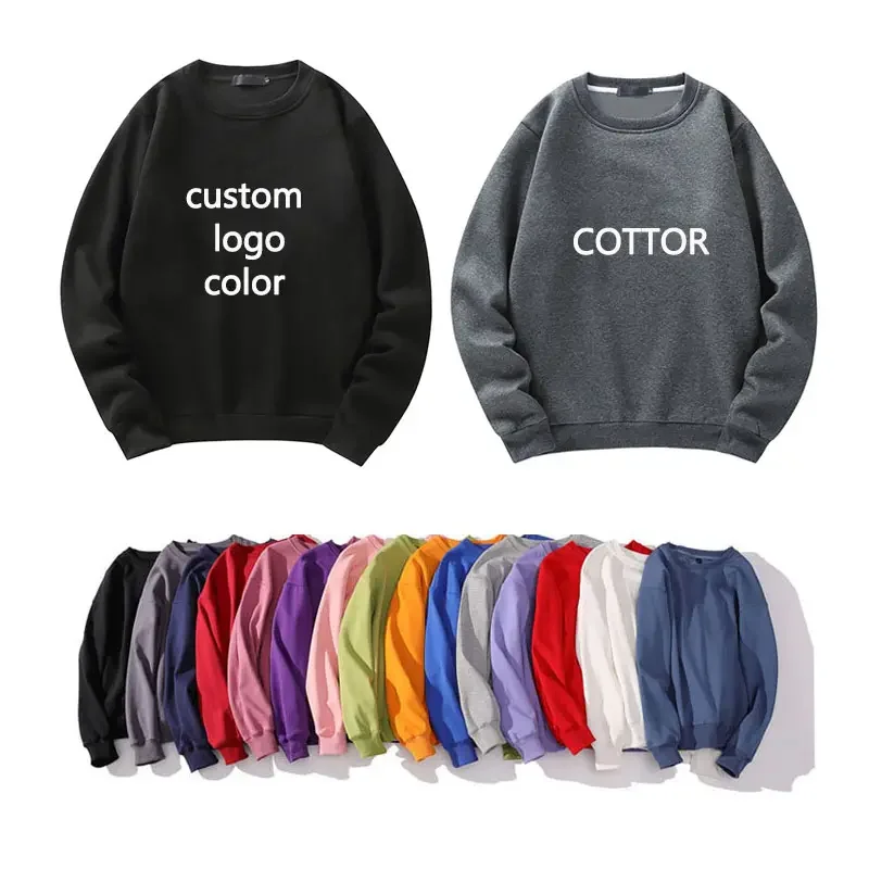 Wholesale Plain Hooded Sweatshirt Custom Logo Sweatshirt Blank Pullover Sweatshirt Without Hood For men