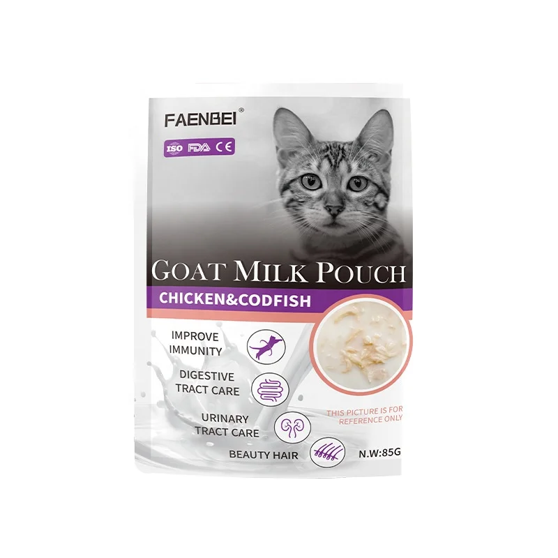 Pet Wet Food Cat Goat Milk Pouch Wet Staple Food Pouch Pet Goat Milk 85g