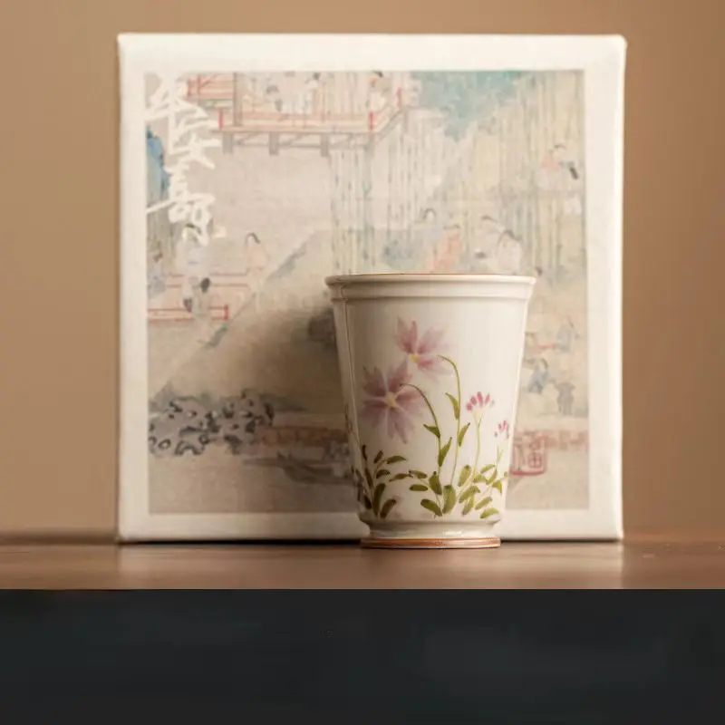 Hand-painte Daisy Smelling Cup ceramic Tea Cup