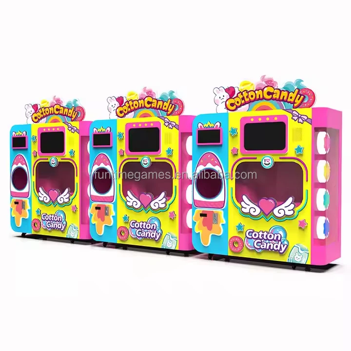Customized pretty 450w robot cotton vending machine cotton candy machine
