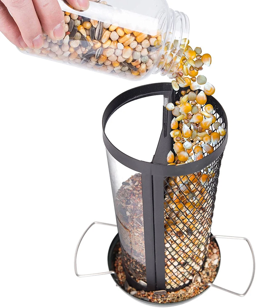 2 in 1 Bird Feeders for Outside, Hanging Metal Bird Feeder for Finch Cardinal