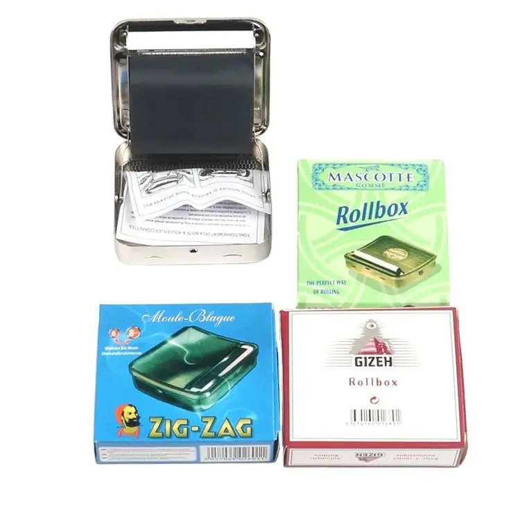 Hot Sale 70mm Silver Cigarette Case Semi-automatic Cigarette Maker In Stainless Steel Metal Box