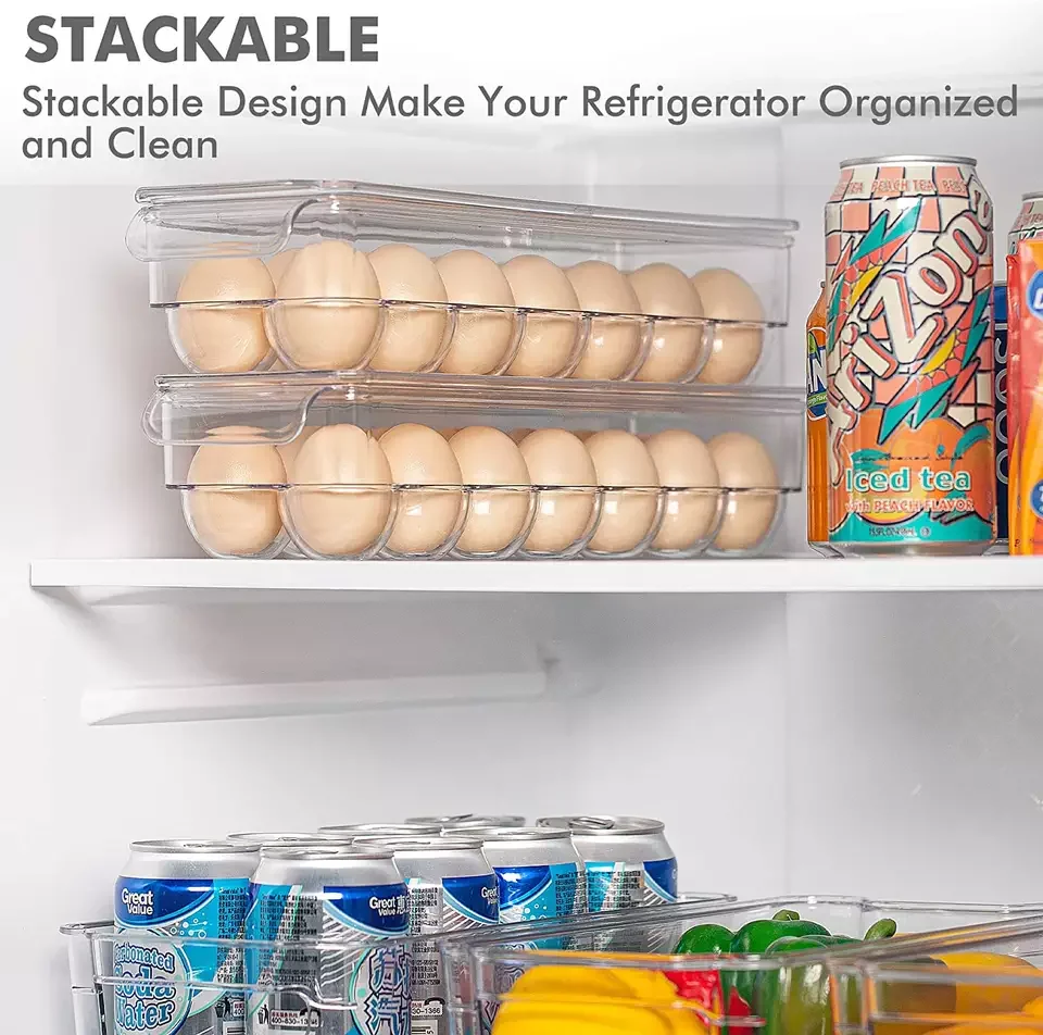 Plastic High Quality Transparent Refrigerator Storage Box For Kitchen