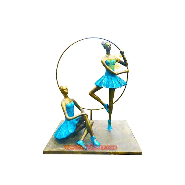 Outdoor garden plaza Street Landscape decoration Design metal art Sculpture bronze Dancing girl Statue