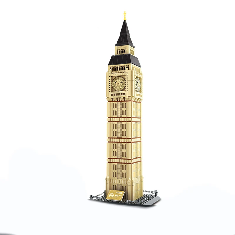 5216 World Famous Buildings Elizabeth Tower London England Block Building Block Plastic Assemble Toys small Brick  For Children