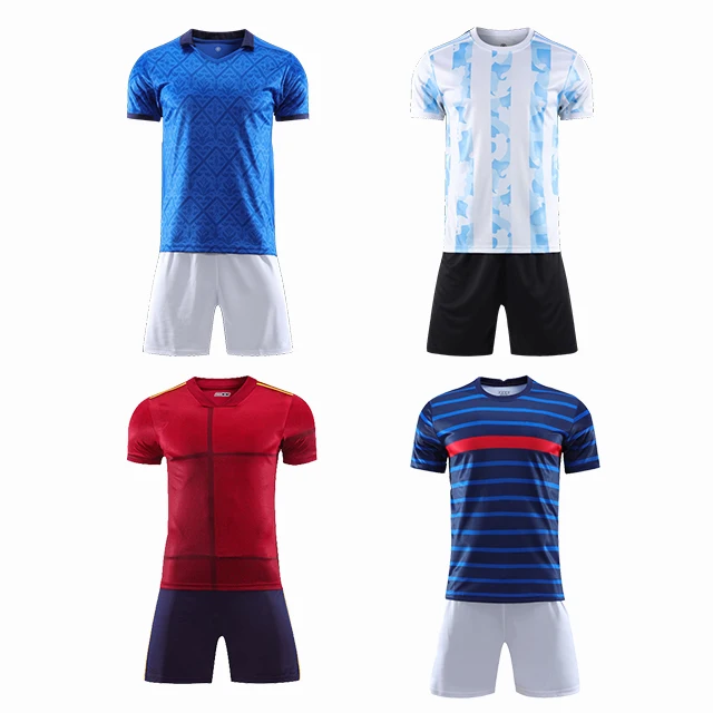 Custom Design Logo Style Youth Kids Soccer Jersey Set Football Shirt Cheap Breathable Soccer Kits Custom Jersey Uniform Set