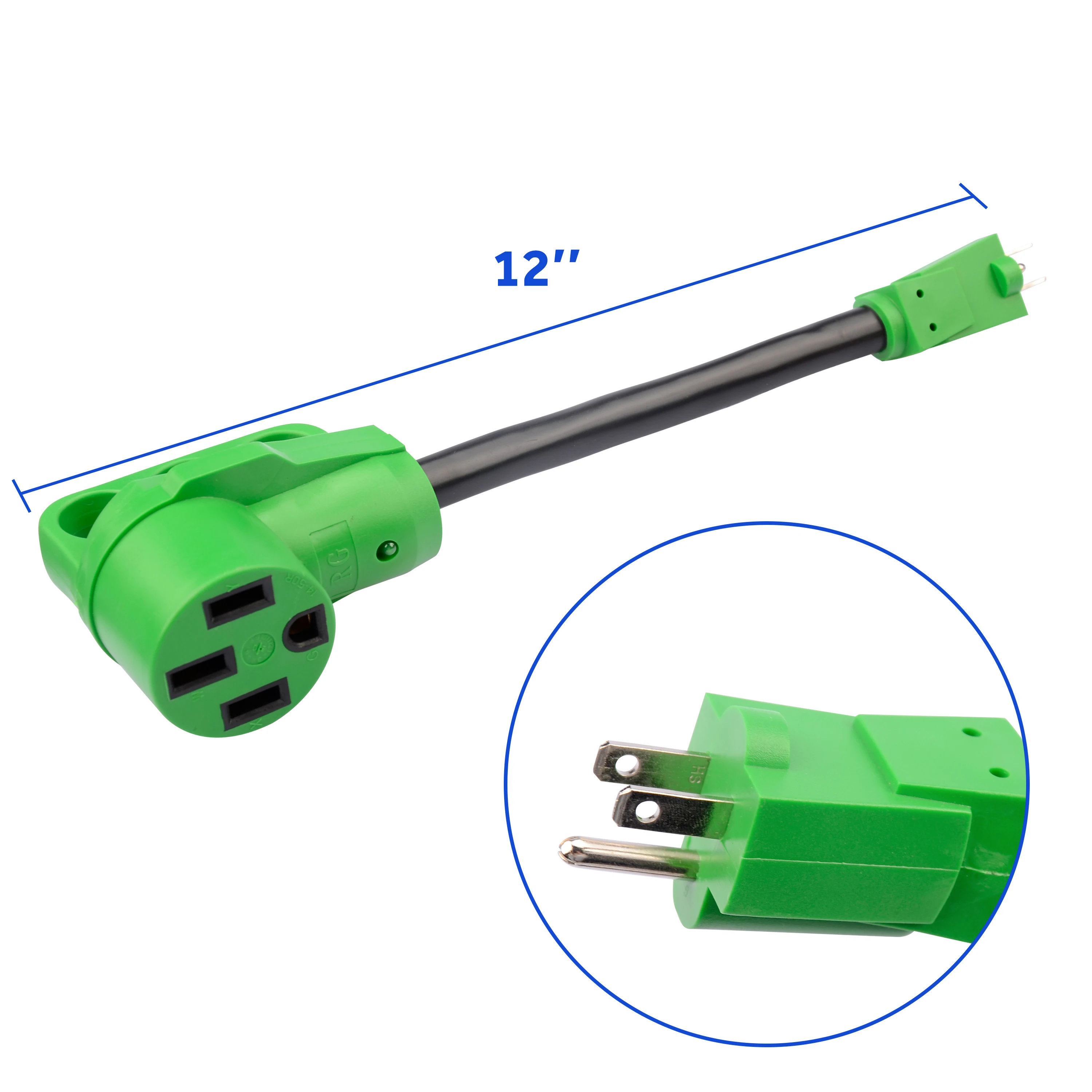 SS2 50 Amp Generator Cord 25 Feet NEMA 14-50p to SS2-50R Generator Emergency Power Cord, STW 6/3 + 8/1 AWG, 125/250V