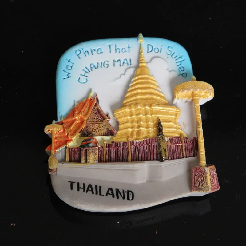 Wholesale custom design Pattaya Bangkok Thailand tourist souvenir resin logo fridge magnet