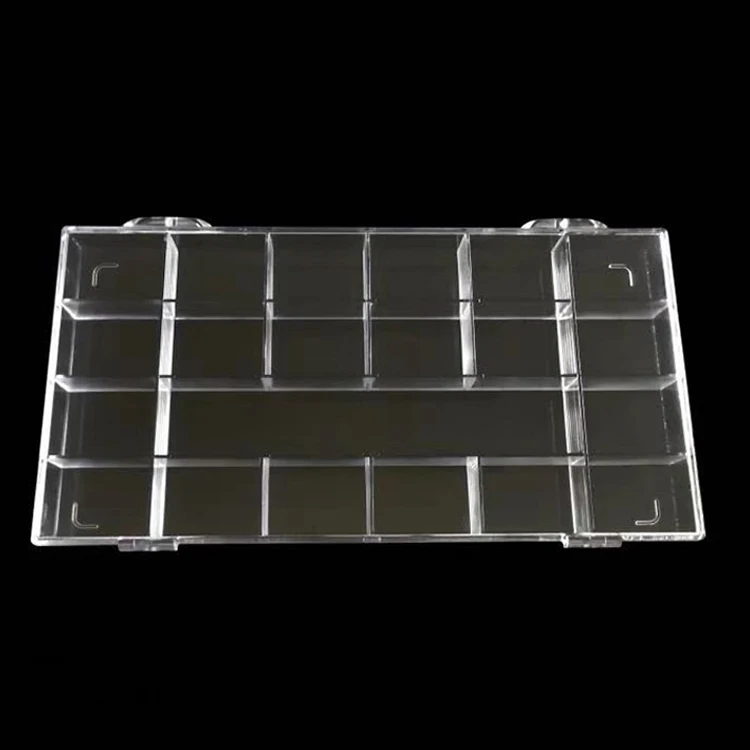 New Arrival Plastic Nail Brush Pen Jewelry Packaging Box 21 Grits Transparent Diamond Box For Nails Decoration