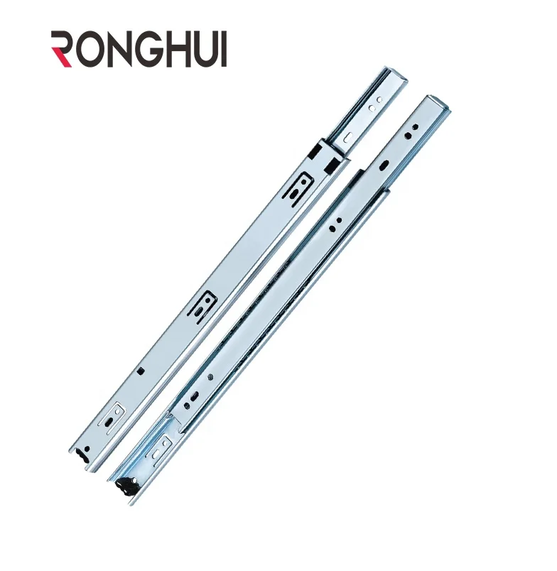 Furniture Hardware 2-Fold  Cabinet Channel Track 35mm Ball Bearing Drawer Slides