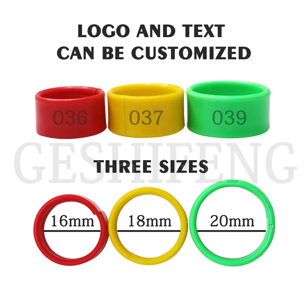 Colorful Numbered Identification Chicken Birds Leg Rings Pet Products For Birds Plastic Ring