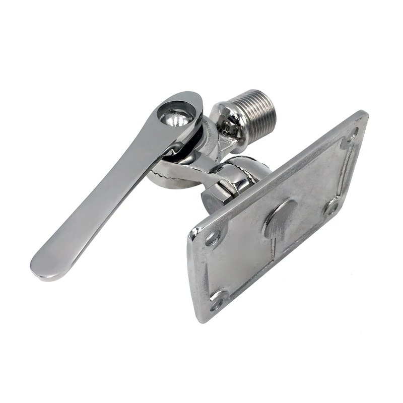 316 Stainless Steel Marine Grade Clamp-on Rail Ratchet Base for Boat VHF Antenna Mounts