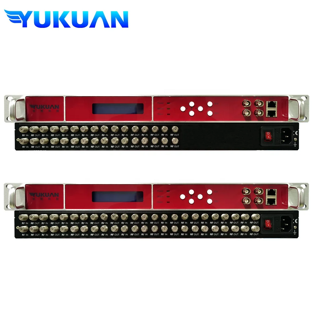 Hotel IPTV Headend FTA T2-MI Descrambling 24 DVBS/S2 DVBT/T2 DVBC tuner to IP ASI IRD