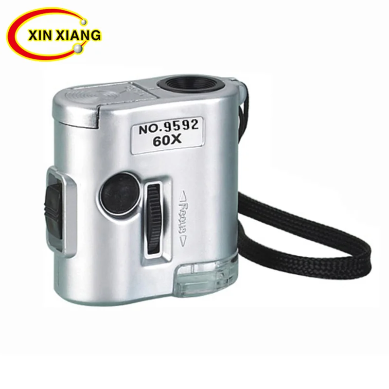 Portable Mini Pocket Magnifier 60x Microscope With UV LED Light