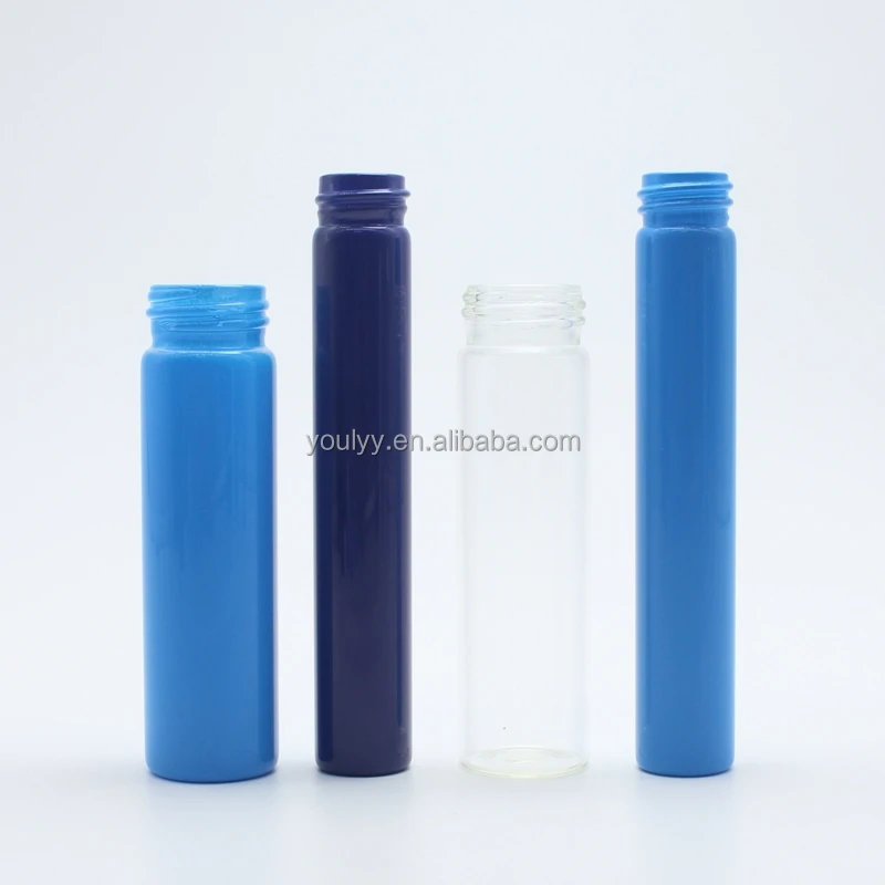 Customized glass tubes borosilicate glass tuebs with plastic cap and cork  airtight sealed storage Tube with uv Resistant clear