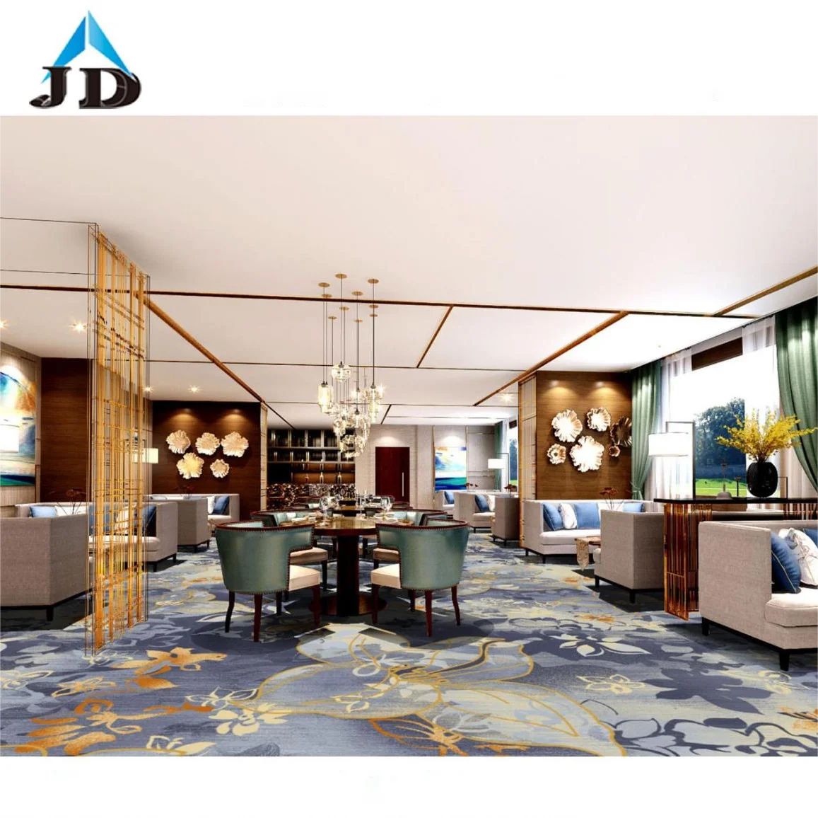 3D печатный нейлоновый ковер от стены до на заказ коммерческий для банкетного коридора