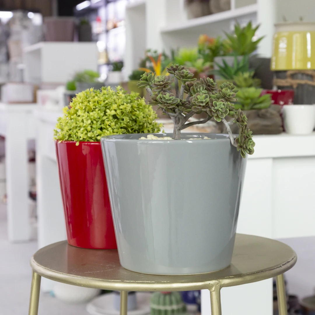 
Wholesale hot sale cheap price colorful round glazed custom ceramic planters flower pot for home garden 