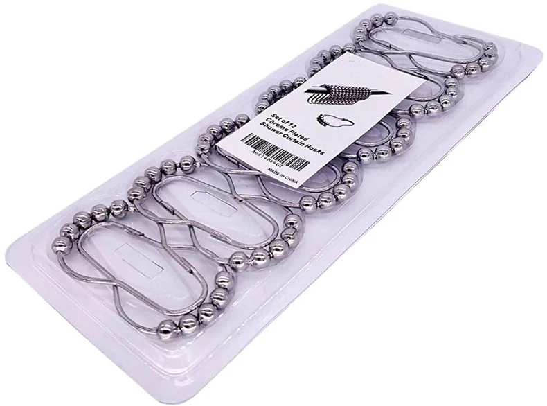 12pcs Decorative Rust Proof Shower Curtain Rings Stainless Steel Bathroom Shower Curtain Hooks for Shower Rods