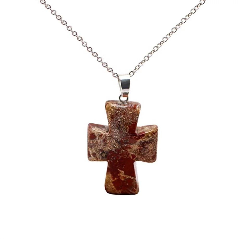 Natural Crystal Cross Essential Oil Bottle Pendant Spot Wholesale Car Essential Oil Bottle Pendants