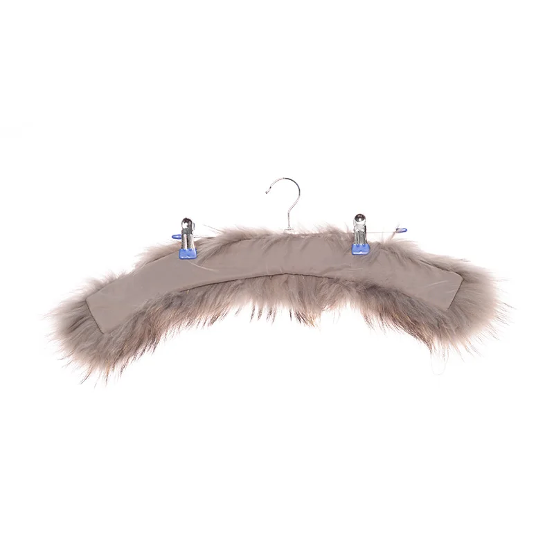 Jtfur Fluffy Fur Trim Detachable Short Real Fox Fur Collar Women Wool Coats Big Fur Collar