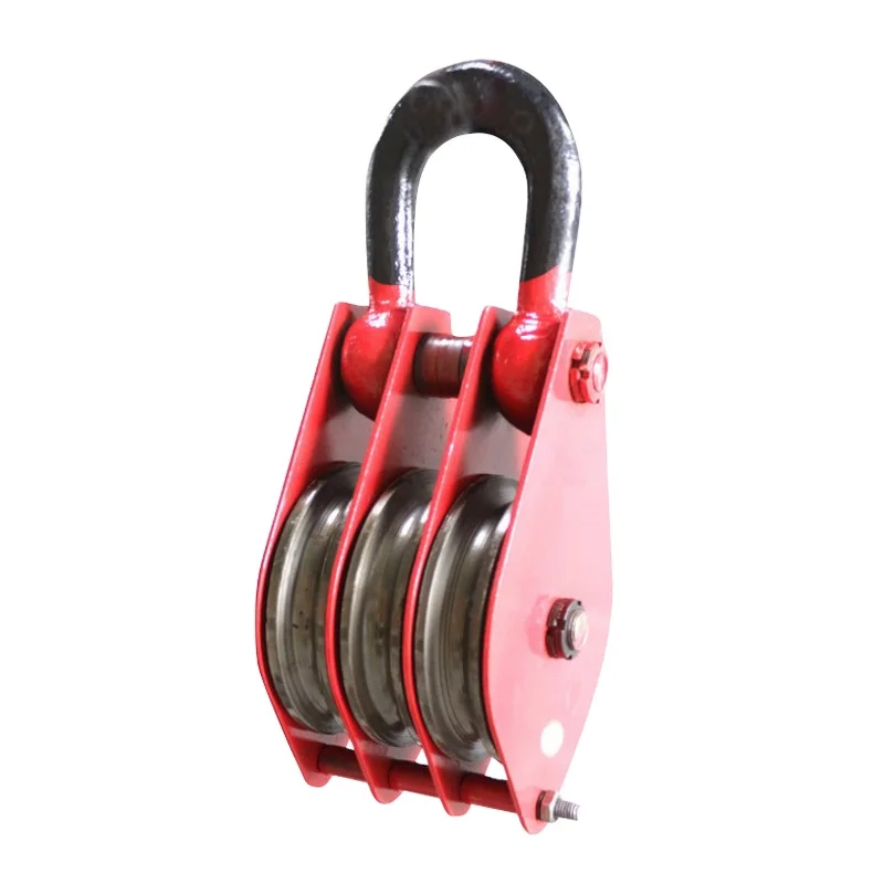 Good Quality Heavy Duty Double Triple Sheave Snatch Lifting Pulley Block With Hock