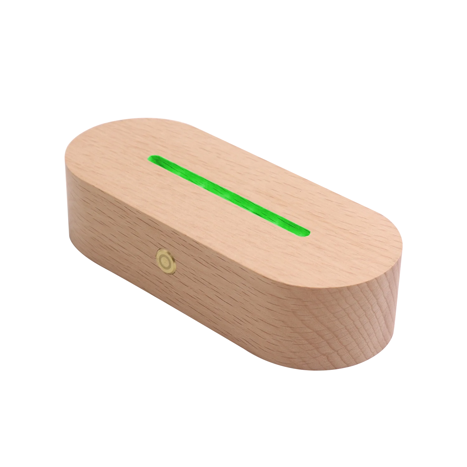 Oval Shape AA Battery Powered Led Light Base Acrylic Led Wood Base RGB Lamp Base Stand With USB Cable