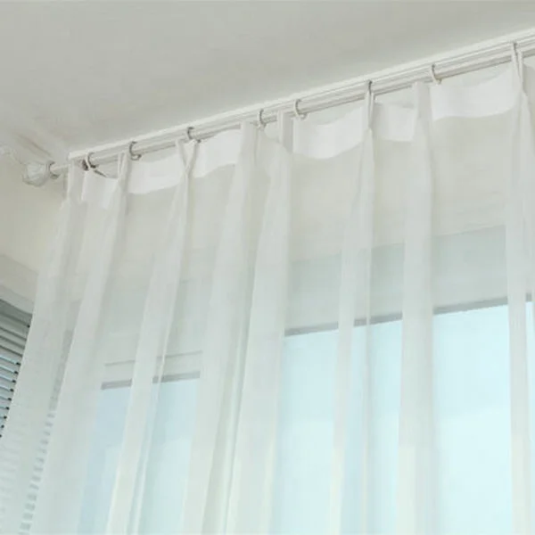 Net Solid White Sheer Voile Lace Window Curtain Fabric modern style drapery treatment Manufacturer curtains