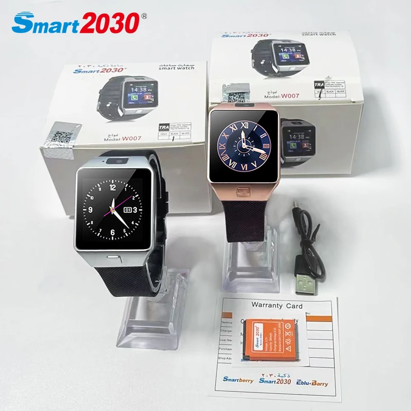 Smart2030 Dz09 Touch Screen For Smartphone W007 Sim Card For Iphone Android Dz09 Waterproof Smart Watch
