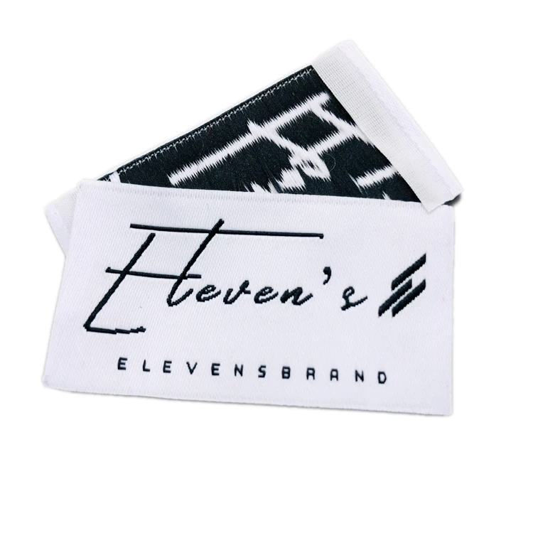 Custom Design Clothes Labels Woven End Fold Clothes Private Label