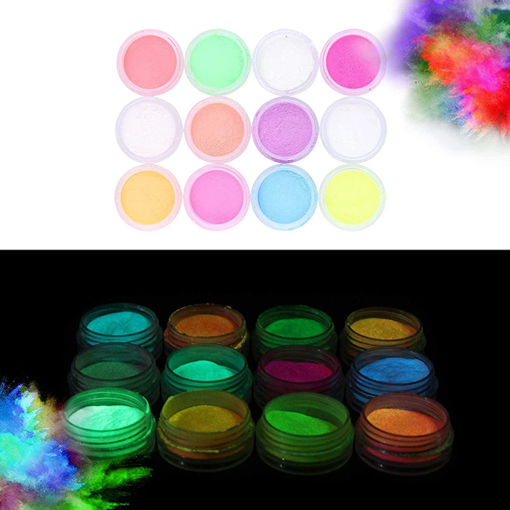 Luminous Pigment Chameleon Neon  Powder Glow In The Dark Nail Glitter Powder for Beauty Makeup