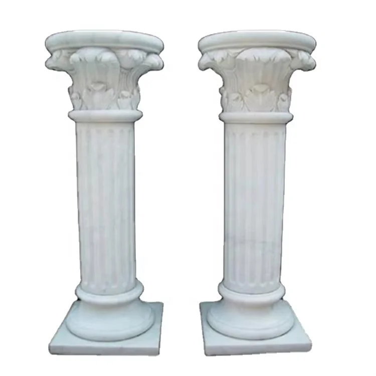Outdoor white marble porch column structural marble columns white marble roman column