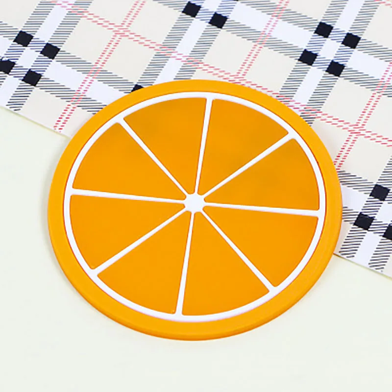 Cup Mat Pad Coaster Fruit Shape Silicone Cup Pad Slip Insulation Pad Hot Drink