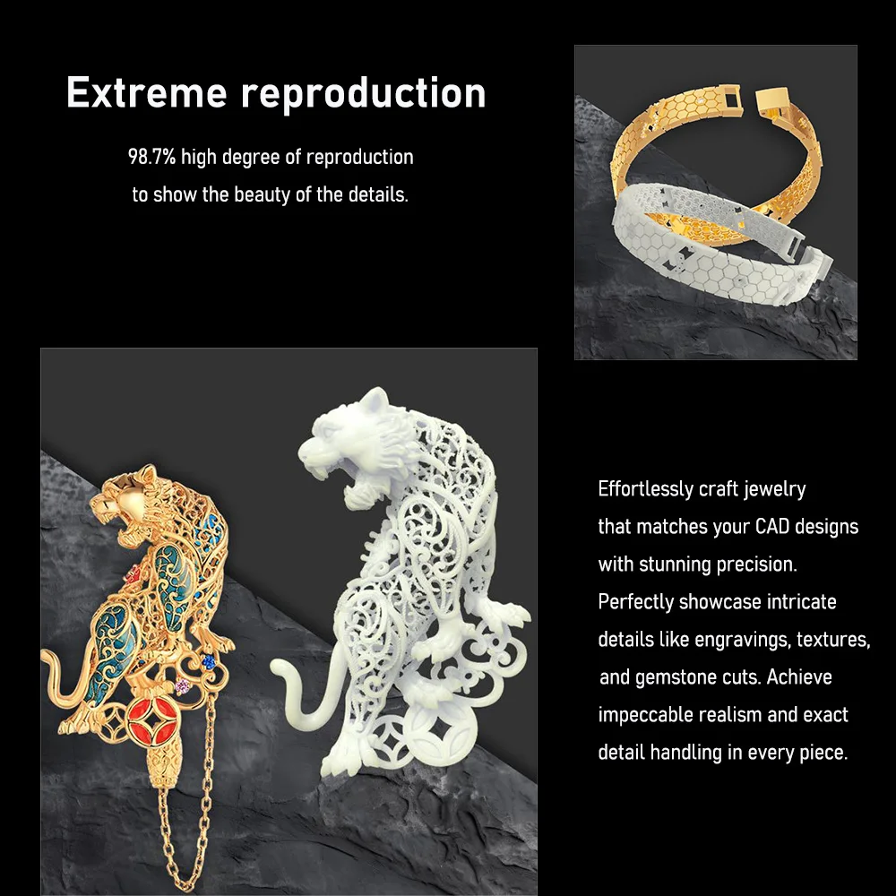 High Resolution 14K White Wax LCD Jewelry 3D Printer Manufacturer Large Print Size