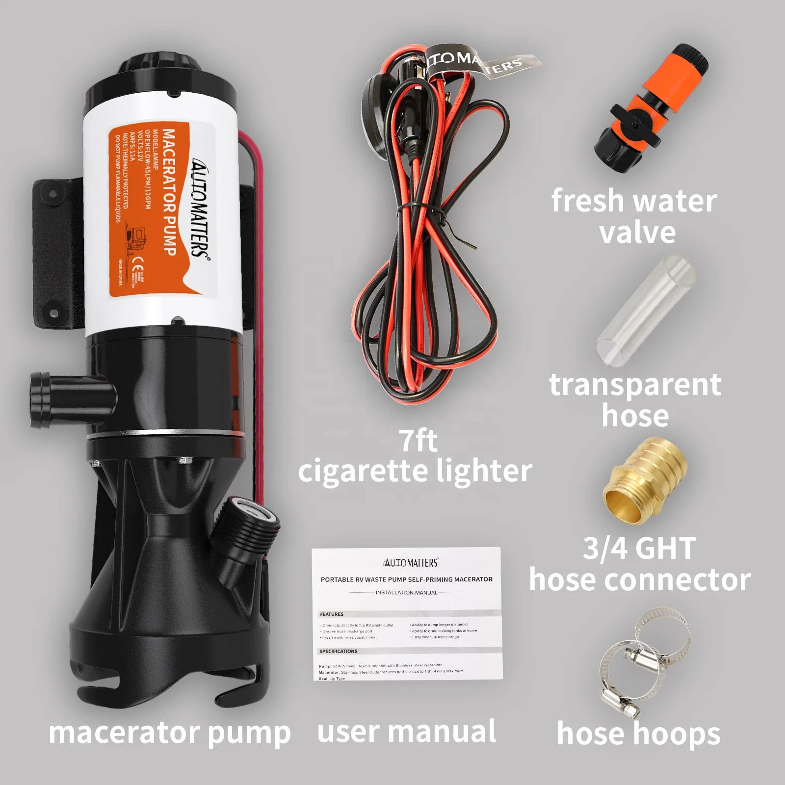 Водяной насос DE0818 RV 12V, 12gpm