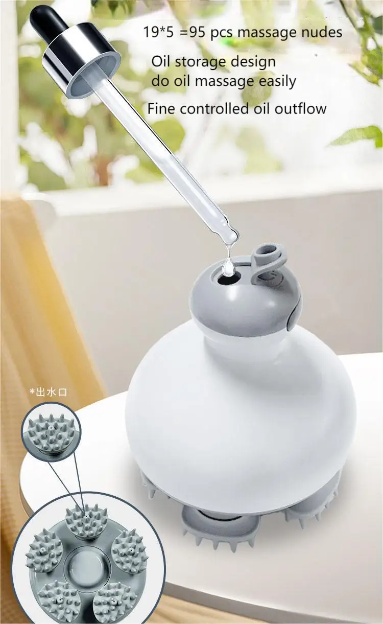 Waterproof Hair Follicle Norish Head Scalp Care Massage Machine 3D Hair Growth Headache Relief Massager