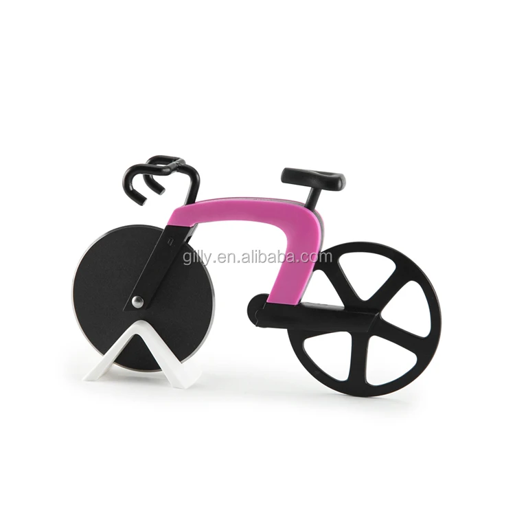 3pcs Pack Pizza Cutter Bicycle Pizza Slicer knife gift Dual Stainless Steel Cutting Wheels with Stand new kitchen gadgets tool