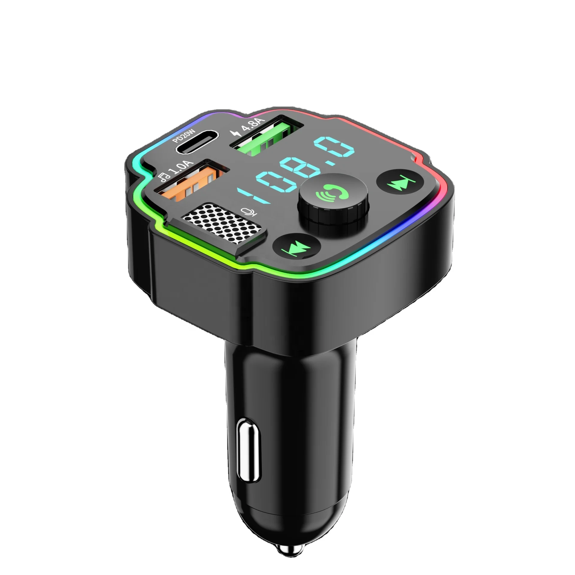 Q8 new car mobile phone charger PD fast charge hands-free call BT5.0 Bluetooth-MP3 player FM transmitter
