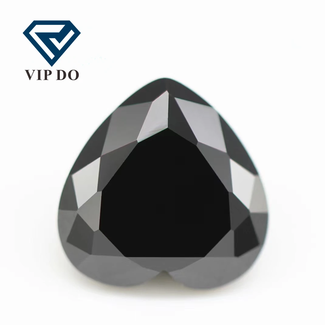 wuzhou factory direct heart faceted cut moissanite loose diamonds GRA Certificate black carat moissanite loose gemstones