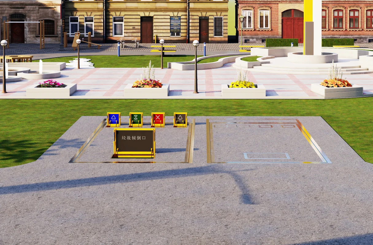 Manufactory wholesale Underground garbage compactor bin with ground sorting outlet