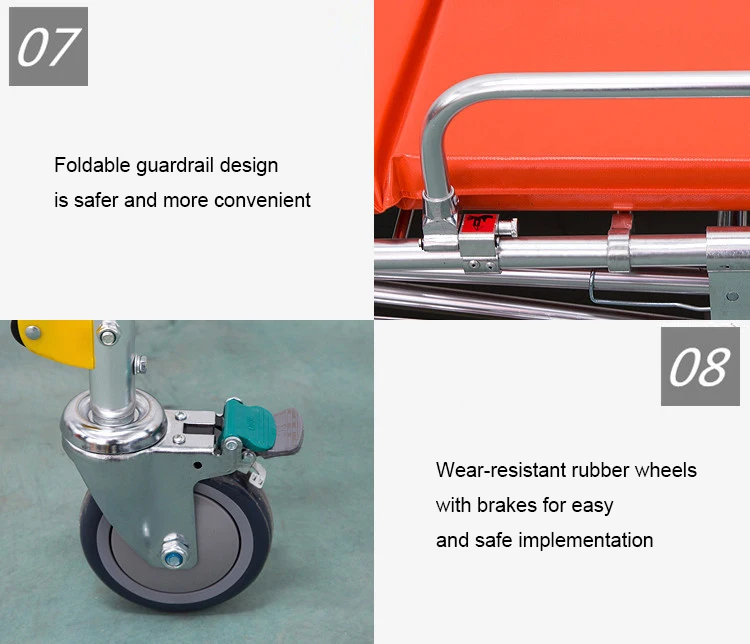 Emergency medical stretcher Custom factory price orange folding ambulance stretcher for sale